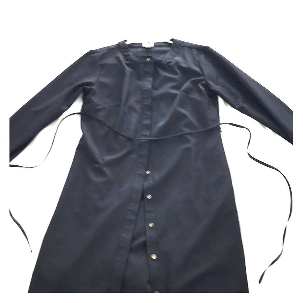 Black shirt dress with tie